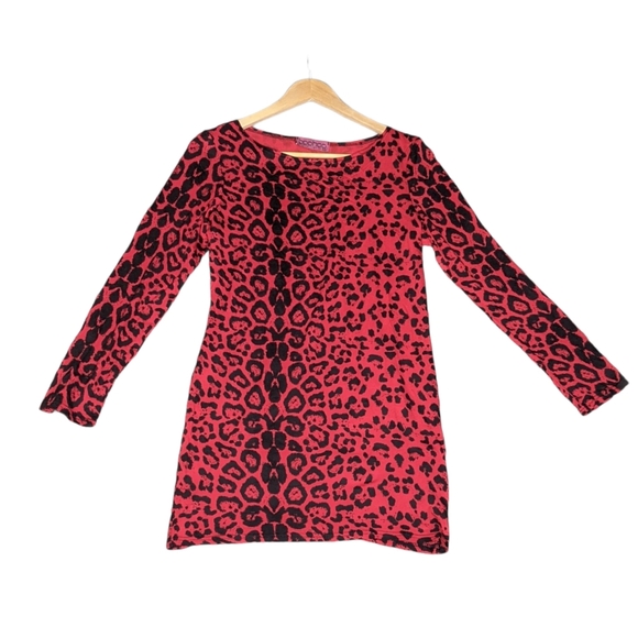 Red Animal Print Mini Dress From Boohoo - Picture 2 of 7